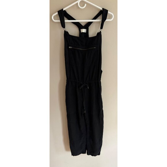 Aritzia Wilfred Free Valletta Cropped Casual Utility Overalls in Black (XS) - Picture 3 of 16